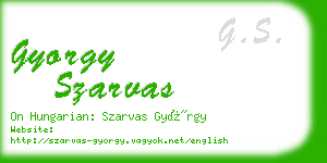 gyorgy szarvas business card